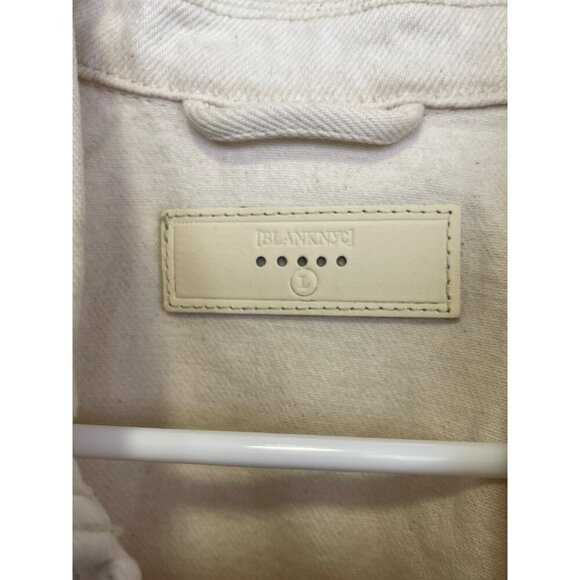 Blank NYC Cream Rope Fringe Denim Trucker Jacket Sz Large NWT - Picture 8 of 8